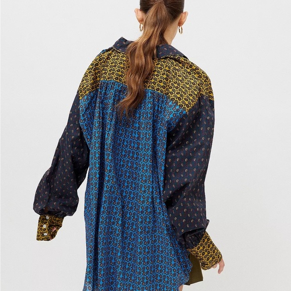 Urban Outfitters Penny PJ Mix Print Shirt size Large - Picture 1 of 8